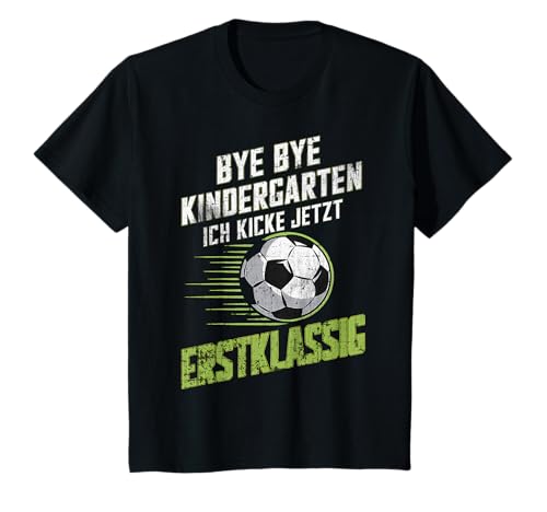 Kinder Bye Kindergarten 2025 Einschulung Schulkind Fußball T-Shirt von Kita Abgänger Kindergarten Abschied 2025