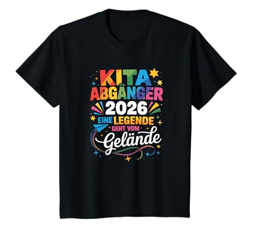Kinder Kita Abgänger 2026 Schulkind Einschulung T-Shirt Kinder Kita Abgänger 2026 Schulkind Einschulung T-Shirt von Kita Abschied 2026 Kitaabgänger Kindergarten Kiga