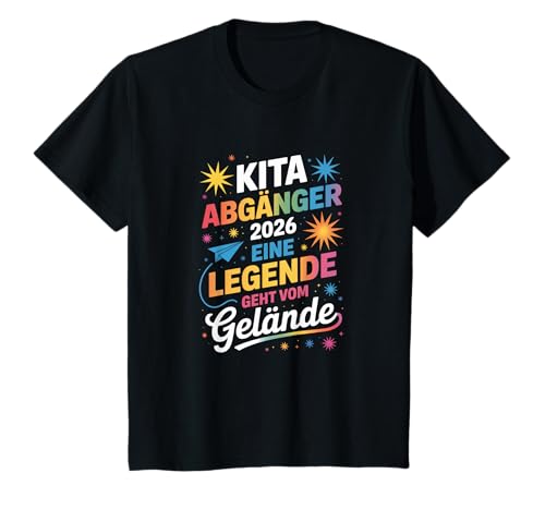 Kinder Kita Abgänger 2026 Schulkind Einschulung T-Shirt Kinder Kita Abgänger 2026 Schulkind Einschulung T-Shirt von Kita Abschied 2026 Kitaabgänger Kindergarten Kiga