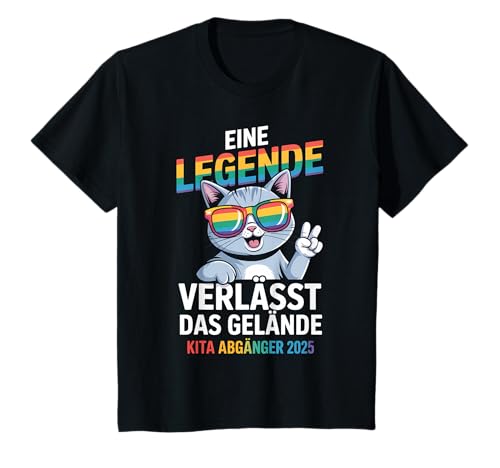 Kinder Eine Legende verlässt das Gelände Kita Abgänger 2025 Katze T-Shirt Kinder Eine Legende verlässt das Gelände Kita Abgänger 2025 Katze T-Shirt von Kita Abschluss 2025 Legende Katze Kindergarten