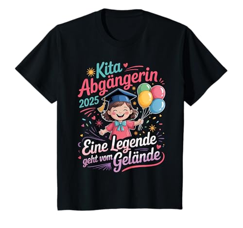 Kinder Kita Abgänger 2025 Mädchen Abgängerin Schulkind Einschulung T-Shirt von Kita Abschluss 2025