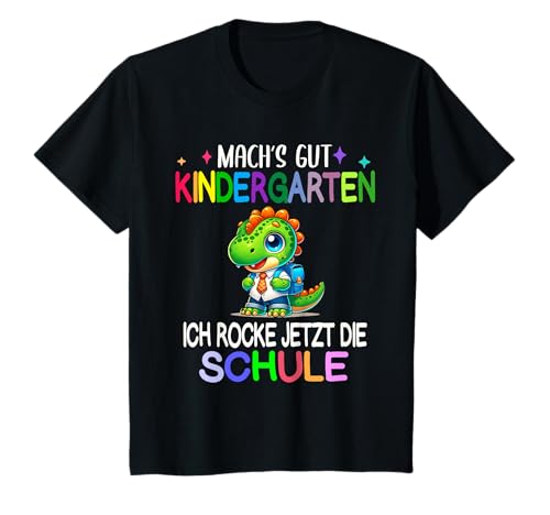Kinder Ich rocke jetzt die Schule Kita Schulanfang Dino Dinosaurier T-Shirt Kinder Ich rocke jetzt die Schule Kita Schulanfang Dino Dinosaurier T-Shirt von Kita Einschulung Jungen Mädchen Schule Schulanfang