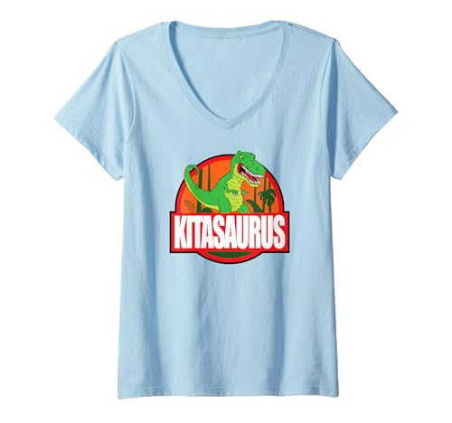 Damen Kindergarten Mädchen Jungen Geschenk KITASAURUS Kindergarten T-Shirt mit V-Ausschnitt Damen Kindergarten Mädchen Jungen Geschenk KITASAURUS Kindergarten T-Shirt mit V-Ausschnitt von Kita Kindergarten Kinder Erzieherin Geschenk Shirt