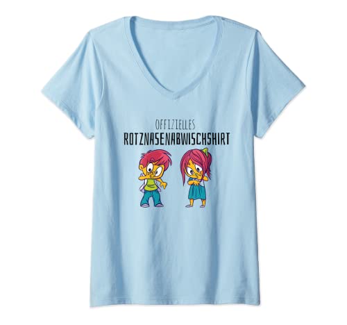 Damen Kinderpfleger witzig Erzieher Erzieherin lustig Spruch Popel T-Shirt mit V-Ausschnitt von Kita Spruch Buch Kalender Erzieher mit Herz Kripp