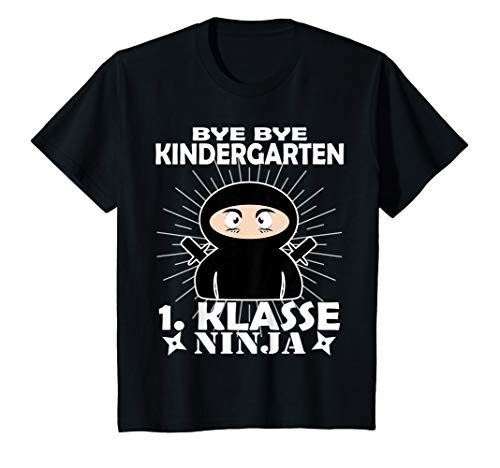 Kinder Bye Bye Kindergarten 1. Klasse Ninja Schulkind Einschulungs T-Shirt Kinder Bye Bye Kindergarten 1. Klasse Ninja Schulkind Einschulungs T-Shirt von Kita & Schulbeginn Shirts