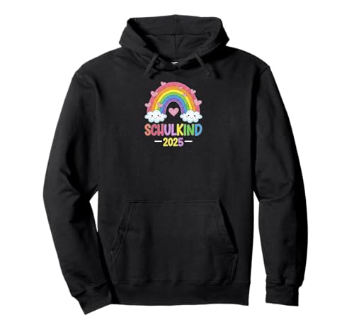 Schulkind 2025 Mädchen Einschulung Regenbogen Herzchen Pullover Hoodie von Kitaabgänger 2025 Erstklässlerin Schulmädchen