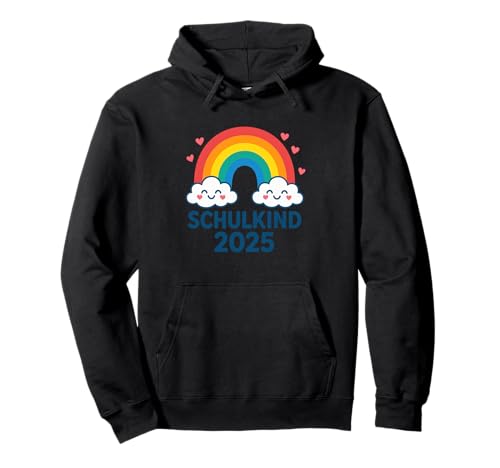 Schulkind 2025 Mädchen Einschulung Regenbogen Herzchen Pullover Hoodie von Kitaabgänger 2025 Erstklässlerin Schulmädchen