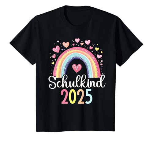 Schulkind 2025 Regenbogen Mädchen Einschulung 2025 Mädchen T-Shirt von Kitaabgänger 2025 Mädchen Schultüte Regenbogen