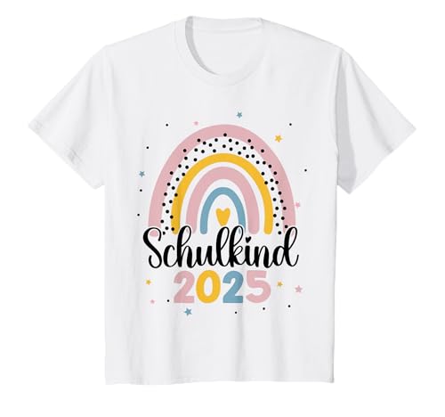Kinder Schulkind 2025 Regenbogen Mädchen Einschulung 2025 Mädchen T-Shirt von Kitaabgänger 2025 Mädchen Schultüte Regenbogen