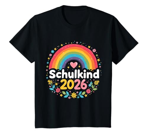 Schulkind 2026 Regenbogen Mädchen Einschulung 2026 Mädchen T-Shirt von Kitaabgänger 2026 Mädchen Regenbogen Schultüte