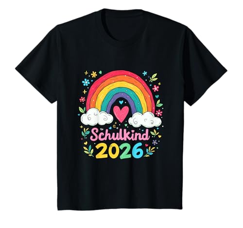 Schulkind 2026 Regenbogen Mädchen Einschulung 2026 Mädchen T-Shirt von Kitaabgänger 2026 Mädchen Regenbogen Schultüte