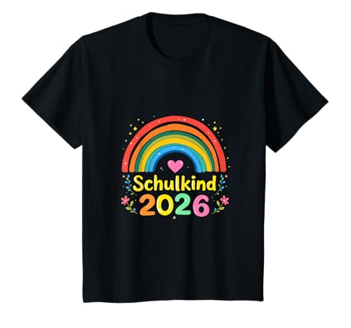Schulkind 2026 Regenbogen Mädchen Einschulung 2026 Mädchen T-Shirt von Kitaabgänger 2026 Mädchen Regenbogen Schultüte