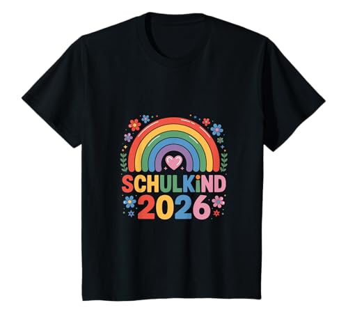 Schulkind 2026 Regenbogen Mädchen Einschulung 2026 Mädchen T-Shirt von Kitaabgänger 2026 Mädchen Regenbogen Schultüte