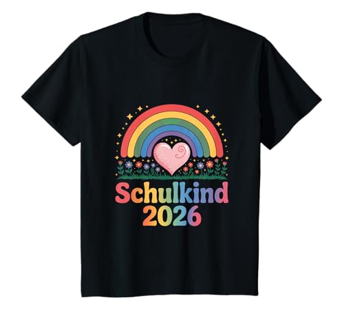 Schulkind 2026 Regenbogen Mädchen Einschulung 2026 Mädchen T-Shirt von Kitaabgänger 2026 Mädchen Regenbogen Schultüte