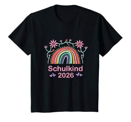 Schulkind 2026 Regenbogen Mädchen T-Shirt Schulkind 2026 Regenbogen Mädchen T-Shirt von Kitaabgänger 2026 Mädchen Schultüte Regenbogen