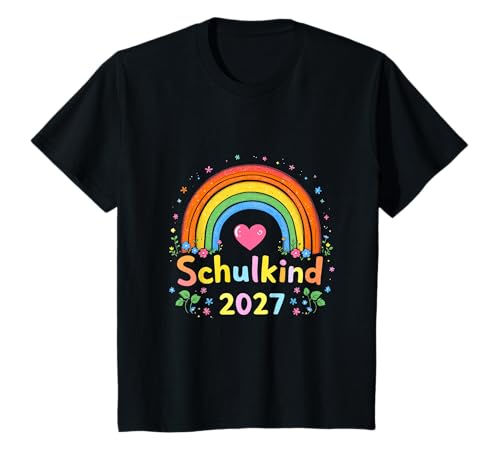 Schulkind 2027 Regenbogen Mädchen Einschulung 2027 Mädchen T-Shirt von Kitaabgänger 2027 Mädchen Regenbogen Schultüte