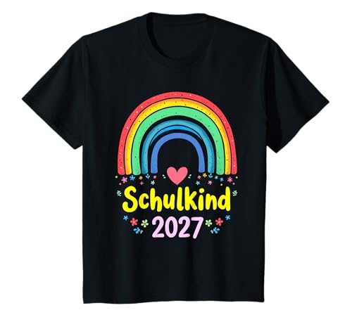 Schulkind 2027 Regenbogen Mädchen Einschulung 2027 Mädchen T-Shirt von Kitaabgänger 2027 Mädchen Regenbogen Schultüte