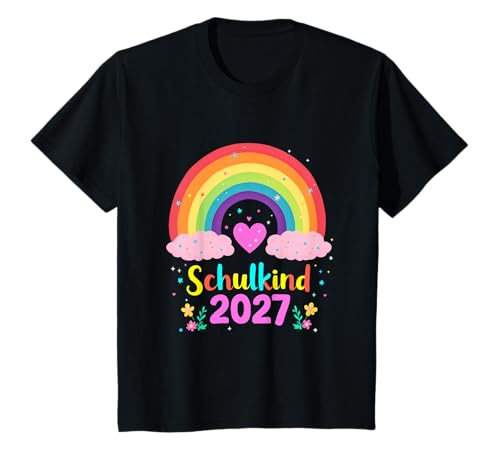 Schulkind 2027 Regenbogen Mädchen Einschulung 2027 Mädchen T-Shirt von Kitaabgänger 2027 Mädchen Regenbogen Schultüte