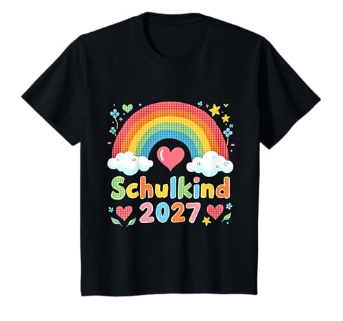 Schulkind 2027 Regenbogen Mädchen Einschulung 2027 Mädchen T-Shirt von Kitaabgänger 2027 Mädchen Regenbogen Schultüte