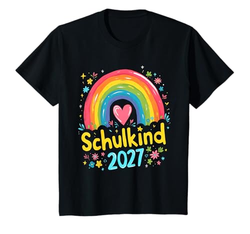 Schulkind 2027 Regenbogen Mädchen Einschulung 2027 Mädchen T-Shirt von Kitaabgänger 2027 Mädchen Regenbogen Schultüte