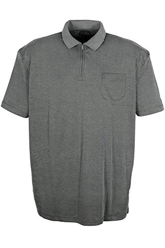 Elegantes Kurzarm Polo mit Reissverschluß von Kitaro, silbergrau, Größe:3XL von Kitaro