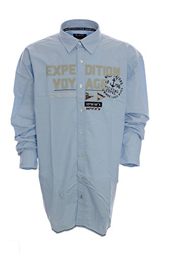 Kitaro Freizeithemd Hemd Shirt Herren Langarm Maritime Classics Extra Lang Tall, Farbe:Hellblau;Herrengrößen:2XT von Kitaro