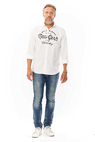 Kitaro Freizeithemd Hemd Shirt Kent Kragen Herren Langarm, Farbe:weiß, Herrengrößen:XXL von Kitaro