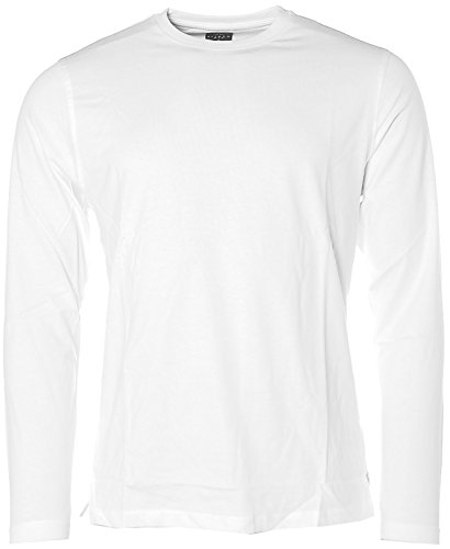 Kitaro Herren Basic Langarm Shirt -Shirt Rundhals Weiß L von Kitaro