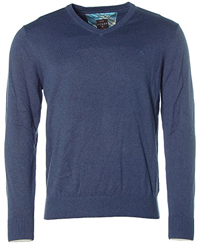 Kitaro Herren Pullover Strick V-Ausschnitt Brilliant Cotton Basalt Lake Melange M von Kitaro