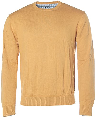 Kitaro Herren Rundhals Strick Pullover Basic Yellow Curry XXL von Kitaro