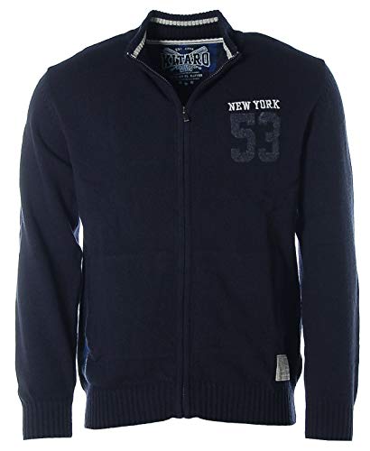 Kitaro Herren Strickjacke Jacke Stehkragen Wolle -New York Champs Baseball- Blue Depths M von Kitaro