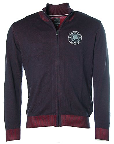 Kitaro Herren Strickjacke Jacke Stehkragen XL rot Melange Northern Slope von Kitaro