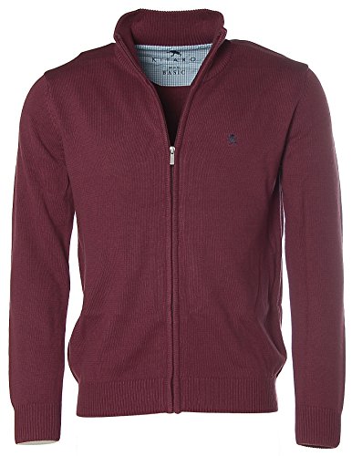 Kitaro Herren Strickjacke Strick Jacke Stehkragen Basic Zinfandel M von Kitaro