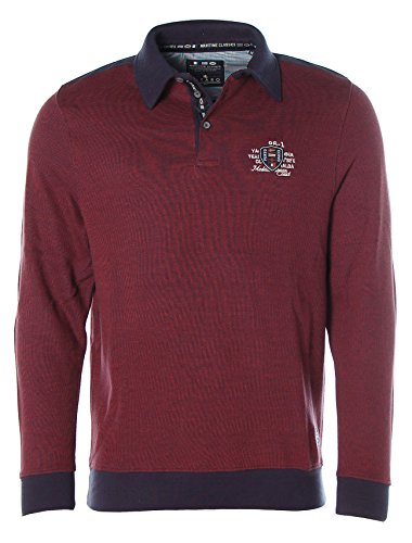 Kitaro Herren Sweatshirt Sweater Polokragen -Porto Cervo- Nautical Red/Navy M von Kitaro