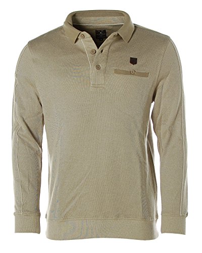 Kitaro Herren Sweatshirt Sweater Polokragen Simply Taupe Melange M von Kitaro