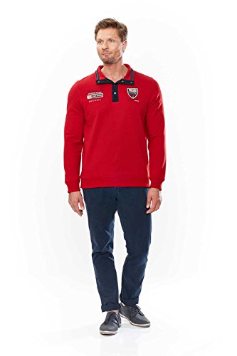 Kitaro Herren Sweatshirt Sweater Troyer -Caribbean Sea Race Series- True Red L von Kitaro