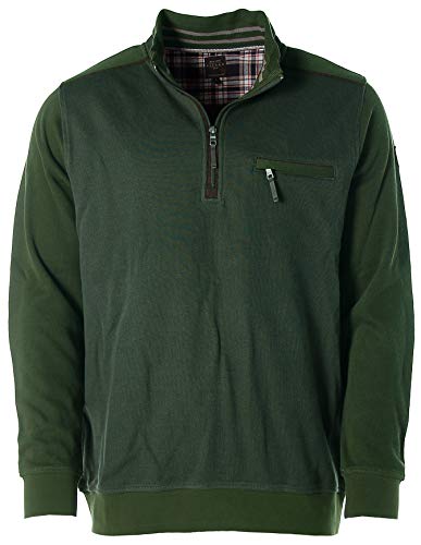 Kitaro Herren Sweatshirt Sweater Troyer-Kragen (Riffle Green, L) von Kitaro