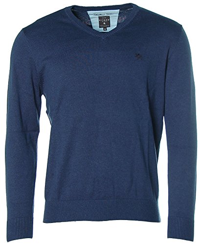 Kitaro Herren V-Ausschnitt Strick Pullover Brillant Patriot Blue Melange L von Kitaro