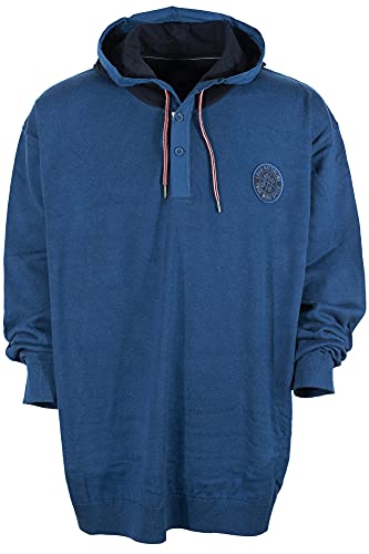 Kitaro Hoody Kapuzenpullover Pullover Feinstrick Herren Baumwolle, Farbe:dunkelblau, Herrengrößen:5XL von Kitaro