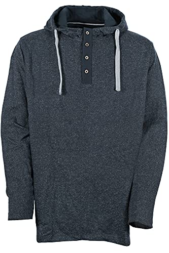 Kitaro Hoody Kapuzenpullover Sweatshirt Henley Herren, Farbe:dunkelblau, Herrengrößen:3XL von Kitaro