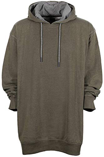 Kitaro Hoody Kapuzenpullover Sweatshirt Pulli Basic Herren Langarm, Farbe:Oliv, Herrengrößen:4XL von Kitaro