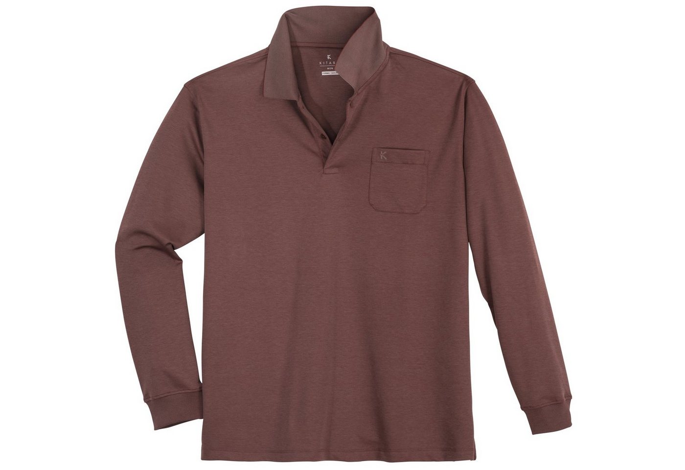 Kitaro Langarm-Poloshirt Übergrößen Herren Langarm-Poloshirt bordeaux easy care Kitaro von Kitaro