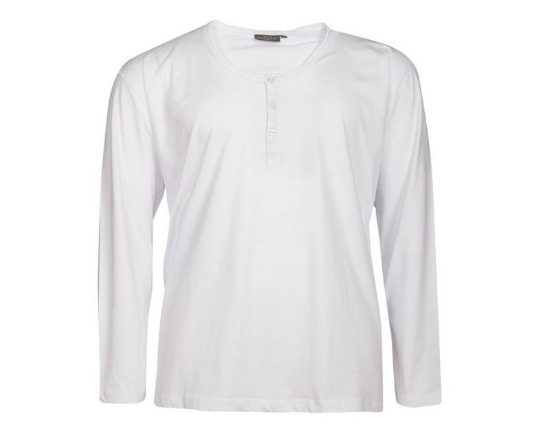 Kitaro Langarmshirt Basic Langarmshirt Serafino Übergröße weiß Kitaro von Kitaro