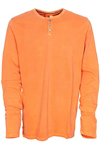 Kitaro Longsleeve T Shirt Langarm Henley Herren Baumwolle Extra Lang Tall, Farbe:orange, Herrengrößen:LT von Kitaro