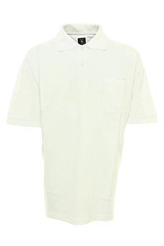 Kitaro Polo Poloshirt Shirt Herren Kurzarm Baumwolle Piqué Plusgröße, Farbe:weiß, Herrengrößen:XXL von Kitaro