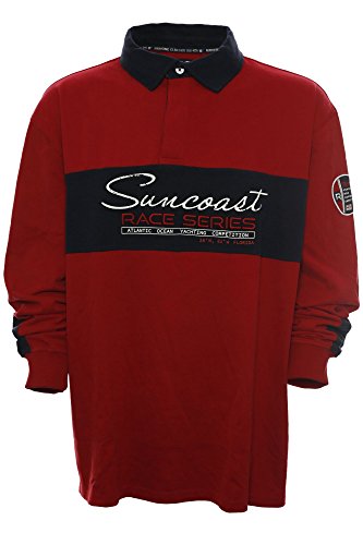 Kitaro Polo Polosweat Sweatshirt Herren Langarm Maritim Classics Extra Lang Tall, Farbe:rot;Herrengrößen:LT von Kitaro