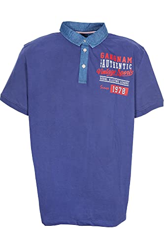 Kitaro Poloshirt Polo Shirt Hemd Herren Kurzarm Baumwolle Piqué, Farbe:dunkelblau, Herrengrößen:5XL von Kitaro