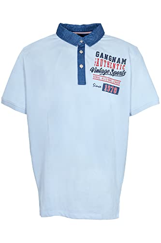 Kitaro Poloshirt Polo Shirt Hemd Herren Kurzarm Baumwolle Piqué, Farbe:hellblau, Herrengrößen:3XL von Kitaro