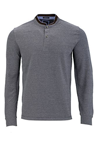 Kitaro Poloshirt Polo Shirt Hemd Herren Langarm Longsleeve Stehkragen Piqué, Farbe:Dunkelblau;Herrengrößen:XXL von Kitaro