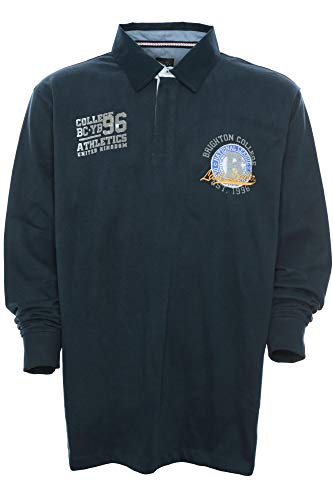 Kitaro Polosweat Polo Sweat Shirt Herren Langarm Baumwolle Plusgröße, Farbe:dunkelblau, Herrengrößen:3XL von Kitaro